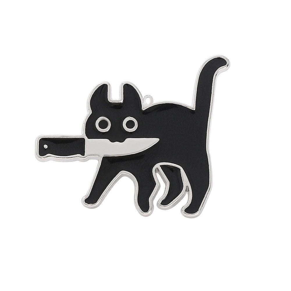 Black Cat Keychain pendant option