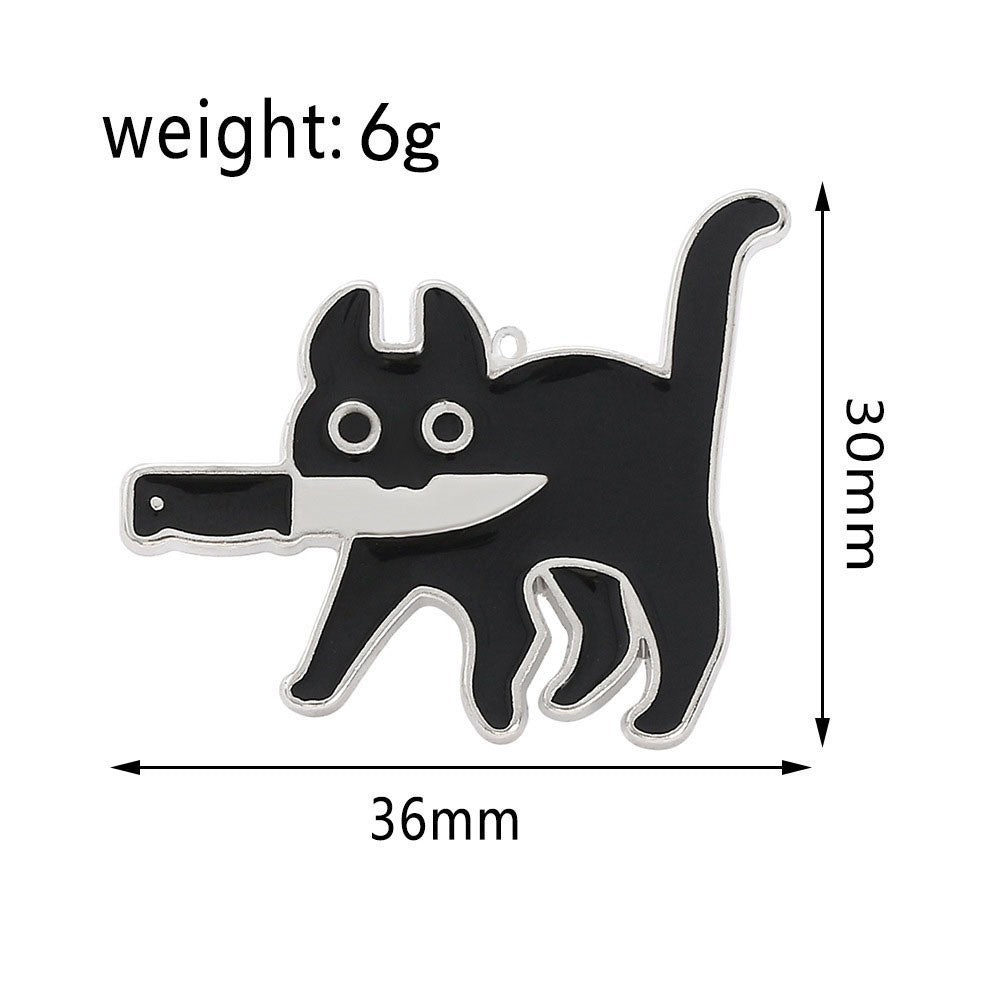 Black Cat Keychain kitten motif design