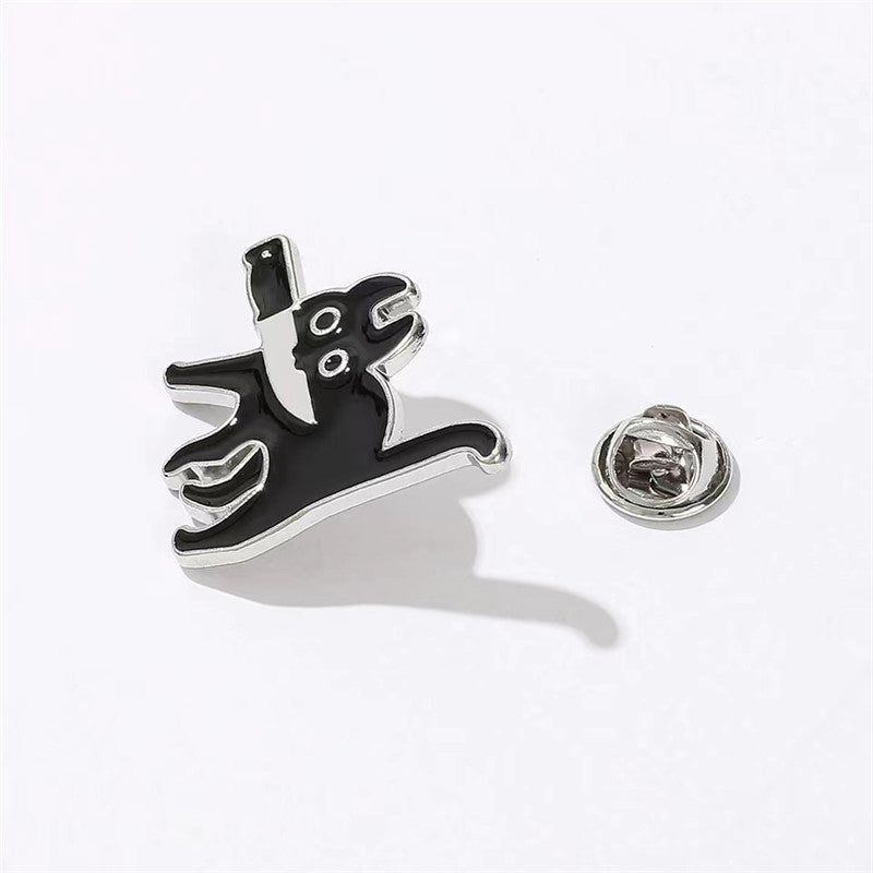 Black Cat Keychain brooch version