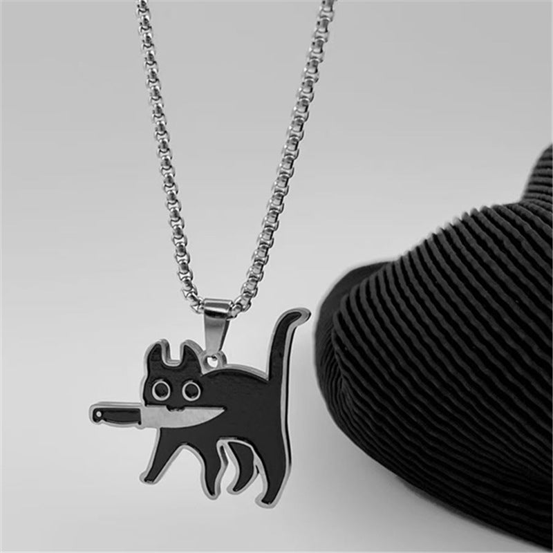 Black Cat Keychain front view